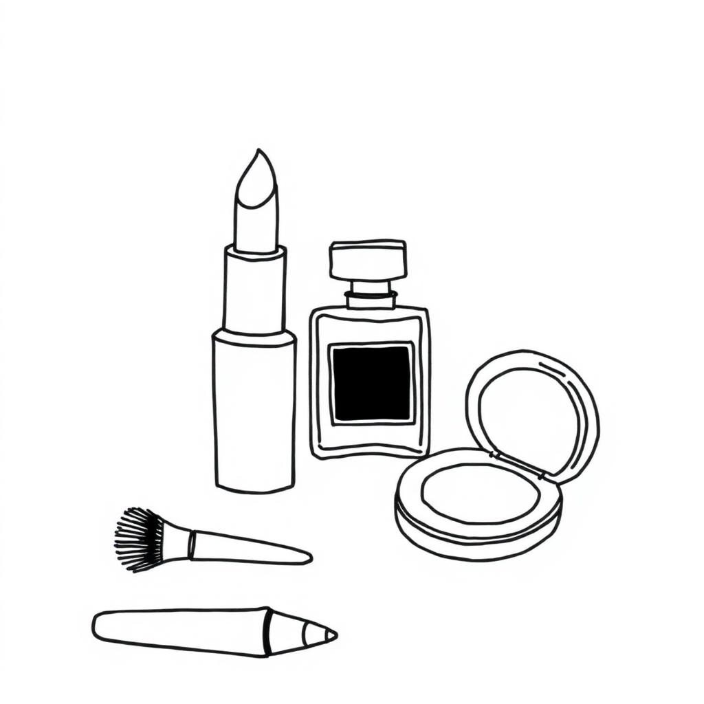 Cosmetics line drawing